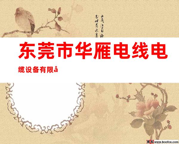 东莞市华雁电线电缆设备有限公司